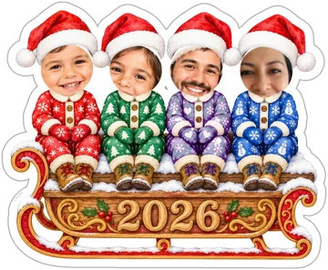 Trineo 2026 con las caras de la familia